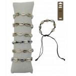 B-821 - Lot de 35 Bracelets Cauri Argenté et Or